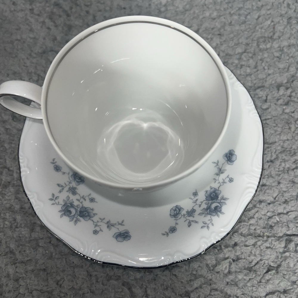 VTG Johann Haviland (4) Cups & Saucers Blue Garland Coffee Tea Bavaria Germany - Picture 5 of 5